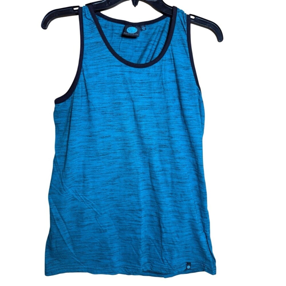 Burnside Men's Teal Blue Space Dye Tank Top Made in India Size Large